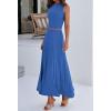 imageBTFBM 2 Piece Skirt Sets For Women 2025 Summer Spring Dresses Resort Vacation Curise Outfits Tank Top Maxi Skirt SetBlue