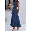 imageBTFBM 2 Piece Skirt Sets For Women 2025 Summer Spring Dresses Resort Vacation Curise Outfits Tank Top Maxi Skirt SetDark Blue