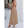 imageBTFBM 2 Piece Skirt Sets For Women 2025 Summer Spring Dresses Resort Vacation Curise Outfits Tank Top Maxi Skirt SetKhaki