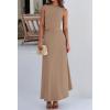 imageBTFBM 2 Piece Skirt Sets For Women 2025 Summer Spring Dresses Resort Vacation Curise Outfits Tank Top Maxi Skirt SetKhaki