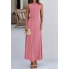 imageBTFBM 2 Piece Skirt Sets For Women 2025 Summer Spring Dresses Resort Vacation Curise Outfits Tank Top Maxi Skirt SetPink