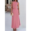 imageBTFBM 2 Piece Skirt Sets For Women 2025 Summer Spring Dresses Resort Vacation Curise Outfits Tank Top Maxi Skirt SetPink