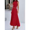 imageBTFBM 2 Piece Skirt Sets For Women 2025 Summer Spring Dresses Resort Vacation Curise Outfits Tank Top Maxi Skirt SetRed