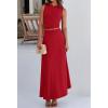 imageBTFBM 2 Piece Skirt Sets For Women 2025 Summer Spring Dresses Resort Vacation Curise Outfits Tank Top Maxi Skirt SetRed