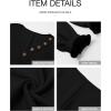 imageBTFBM Women Long Sleeve Shirts Fall Fashion 2025 V Neck Loose Casual Blouse Deco Button Lightweight Waffle Knit PulloverBlack