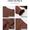 imageBTFBM Women Long Sleeve Shirts Fall Fashion 2025 V Neck Loose Casual Blouse Deco Button Lightweight Waffle Knit PulloverBrown