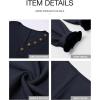 imageBTFBM Women Long Sleeve Shirts Fall Fashion 2025 V Neck Loose Casual Blouse Deco Button Lightweight Waffle Knit PulloverNavy