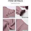 imageBTFBM Women Long Sleeve Shirts Fall Fashion 2025 V Neck Loose Casual Blouse Deco Button Lightweight Waffle Knit PulloverPink