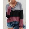 imageBTFBM Women Long Sleeve Shirts Fall Fashion 2025 V Neck Loose Casual Blouse Deco Button Lightweight Waffle Knit PulloverStripe Black