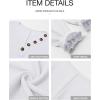 imageBTFBM Women Long Sleeve Shirts Fall Fashion 2025 V Neck Loose Casual Blouse Deco Button Lightweight Waffle Knit PulloverWhite
