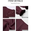 imageBTFBM Women Long Sleeve Shirts Fall Fashion 2025 V Neck Loose Casual Blouse Deco Button Lightweight Waffle Knit PulloverWine Red