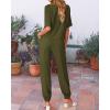 imageBTFBM Womens 2025 Summer 2 Piece Outfits Tracksuit Short Sleeve Cropped Button Down Shirt Long Pant Lounge Matching SetArmy Green