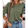 imageBTFBM Womens Casual 34 Sleeve Tops Dressy 2025 Summer Fall T Shirts Crewneck Loose Tunic Vacation BlousesSolid Army Green