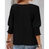 imageBTFBM Womens Casual 34 Sleeve Tops Dressy 2025 Summer Fall T Shirts Crewneck Loose Tunic Vacation BlousesSolid Black