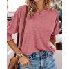 imageBTFBM Womens Casual 34 Sleeve Tops Dressy 2025 Summer Fall T Shirts Crewneck Loose Tunic Vacation BlousesSolid Dusty Pink