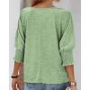 imageBTFBM Womens Casual 34 Sleeve Tops Dressy 2025 Summer Fall T Shirts Crewneck Loose Tunic Vacation BlousesSolid Grass Green
