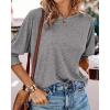imageBTFBM Womens Casual 34 Sleeve Tops Dressy 2025 Summer Fall T Shirts Crewneck Loose Tunic Vacation BlousesSolid Grey