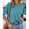 imageBTFBM Womens Casual 34 Sleeve Tops Dressy 2025 Summer Fall T Shirts Crewneck Loose Tunic Vacation BlousesSolid Lake Blue