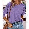 imageBTFBM Womens Casual 34 Sleeve Tops Dressy 2025 Summer Fall T Shirts Crewneck Loose Tunic Vacation BlousesSolid Purple