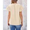 imageBTFBM Womens Spring Summer Tops Dressy Casual 2025 Trendy V Neck Puff Short Sleeve Cute Shirts Business Work BlousesApricot