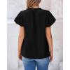 imageBTFBM Womens Spring Summer Tops Dressy Casual 2025 Trendy V Neck Puff Short Sleeve Cute Shirts Business Work BlousesBlack