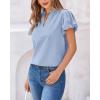 imageBTFBM Womens Spring Summer Tops Dressy Casual 2025 Trendy V Neck Puff Short Sleeve Cute Shirts Business Work BlousesLight Blue