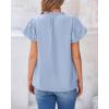 imageBTFBM Womens Spring Summer Tops Dressy Casual 2025 Trendy V Neck Puff Short Sleeve Cute Shirts Business Work BlousesLight Blue