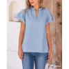 imageBTFBM Womens Spring Summer Tops Dressy Casual 2025 Trendy V Neck Puff Short Sleeve Cute Shirts Business Work BlousesLight Blue