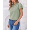 imageBTFBM Womens Spring Summer Tops Dressy Casual 2025 Trendy V Neck Puff Short Sleeve Cute Shirts Business Work BlousesLight Green