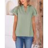 imageBTFBM Womens Spring Summer Tops Dressy Casual 2025 Trendy V Neck Puff Short Sleeve Cute Shirts Business Work BlousesLight Green