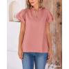 imageBTFBM Womens Spring Summer Tops Dressy Casual 2025 Trendy V Neck Puff Short Sleeve Cute Shirts Business Work BlousesPink