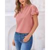 imageBTFBM Womens Spring Summer Tops Dressy Casual 2025 Trendy V Neck Puff Short Sleeve Cute Shirts Business Work BlousesPink