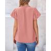 imageBTFBM Womens Spring Summer Tops Dressy Casual 2025 Trendy V Neck Puff Short Sleeve Cute Shirts Business Work BlousesPink