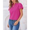 imageBTFBM Womens Spring Summer Tops Dressy Casual 2025 Trendy V Neck Puff Short Sleeve Cute Shirts Business Work BlousesRose Red