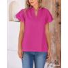 imageBTFBM Womens Spring Summer Tops Dressy Casual 2025 Trendy V Neck Puff Short Sleeve Cute Shirts Business Work BlousesRose Red