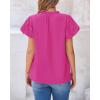 imageBTFBM Womens Spring Summer Tops Dressy Casual 2025 Trendy V Neck Puff Short Sleeve Cute Shirts Business Work BlousesRose Red