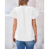 imageBTFBM Womens Spring Summer Tops Dressy Casual 2025 Trendy V Neck Puff Short Sleeve Cute Shirts Business Work BlousesWhite
