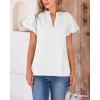 imageBTFBM Womens Spring Summer Tops Dressy Casual 2025 Trendy V Neck Puff Short Sleeve Cute Shirts Business Work BlousesWhite