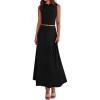 imageBTFBM 2 Piece Skirt Sets For Women 2025 Summer Spring Dresses Resort Vacation Curise Outfits Tank Top Maxi Skirt SetBlack