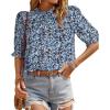 Floral Blue White