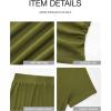 imageBTFBM 2025 Womens Summer 2 Piece Outfits Spring Crewneck Short Sleeve Ruched Bodycon Tops Flowy Knit Maxi Skirt SetsArmy Green