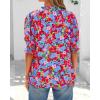 imageBTFBM Summer Blouses for Women Dressy Casual 2025 Spring Floral Boho Shirts V Neck Puff Short Sleeve Business Work TopsFloral Black Multi