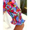 imageBTFBM Summer Blouses for Women Dressy Casual 2025 Spring Floral Boho Shirts V Neck Puff Short Sleeve Business Work TopsFloral Black Multi