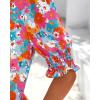 imageBTFBM Summer Blouses for Women Dressy Casual 2025 Spring Floral Boho Shirts V Neck Puff Short Sleeve Business Work TopsFloral Light Blue Multi