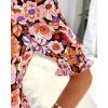 imageBTFBM Summer Blouses for Women Dressy Casual 2025 Spring Floral Boho Shirts V Neck Puff Short Sleeve Business Work TopsFloral Orange Pink
