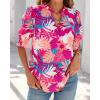 imageBTFBM Summer Blouses for Women Dressy Casual 2025 Spring Floral Boho Shirts V Neck Puff Short Sleeve Business Work TopsFloral Pink