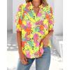 imageBTFBM Summer Blouses for Women Dressy Casual 2025 Spring Floral Boho Shirts V Neck Puff Short Sleeve Business Work TopsFloral Yellow Pink