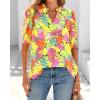 imageBTFBM Summer Blouses for Women Dressy Casual 2025 Spring Floral Boho Shirts V Neck Puff Short Sleeve Business Work TopsFloral Yellow Pink