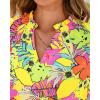 imageBTFBM Summer Blouses for Women Dressy Casual 2025 Spring Floral Boho Shirts V Neck Puff Short Sleeve Business Work TopsFloral Yellow Pink