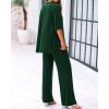 imageBTFBM Women 2 Piece Outfits Casual Loose Slit Short Sleeve Top Wide Leg Pants Matching Lounge Sets Tracksuit With PocketDark Green